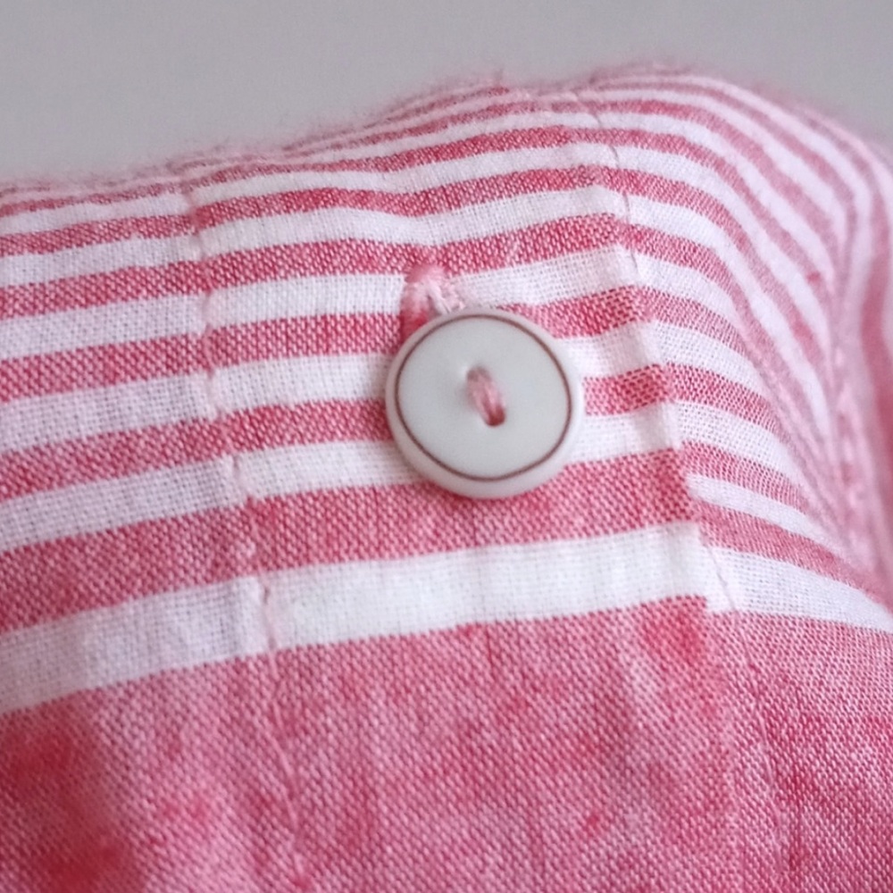 Lilies Closet Women's Lightweight Red White Stripe Long Sleeve Button Down Top M - Picture 6 of 10